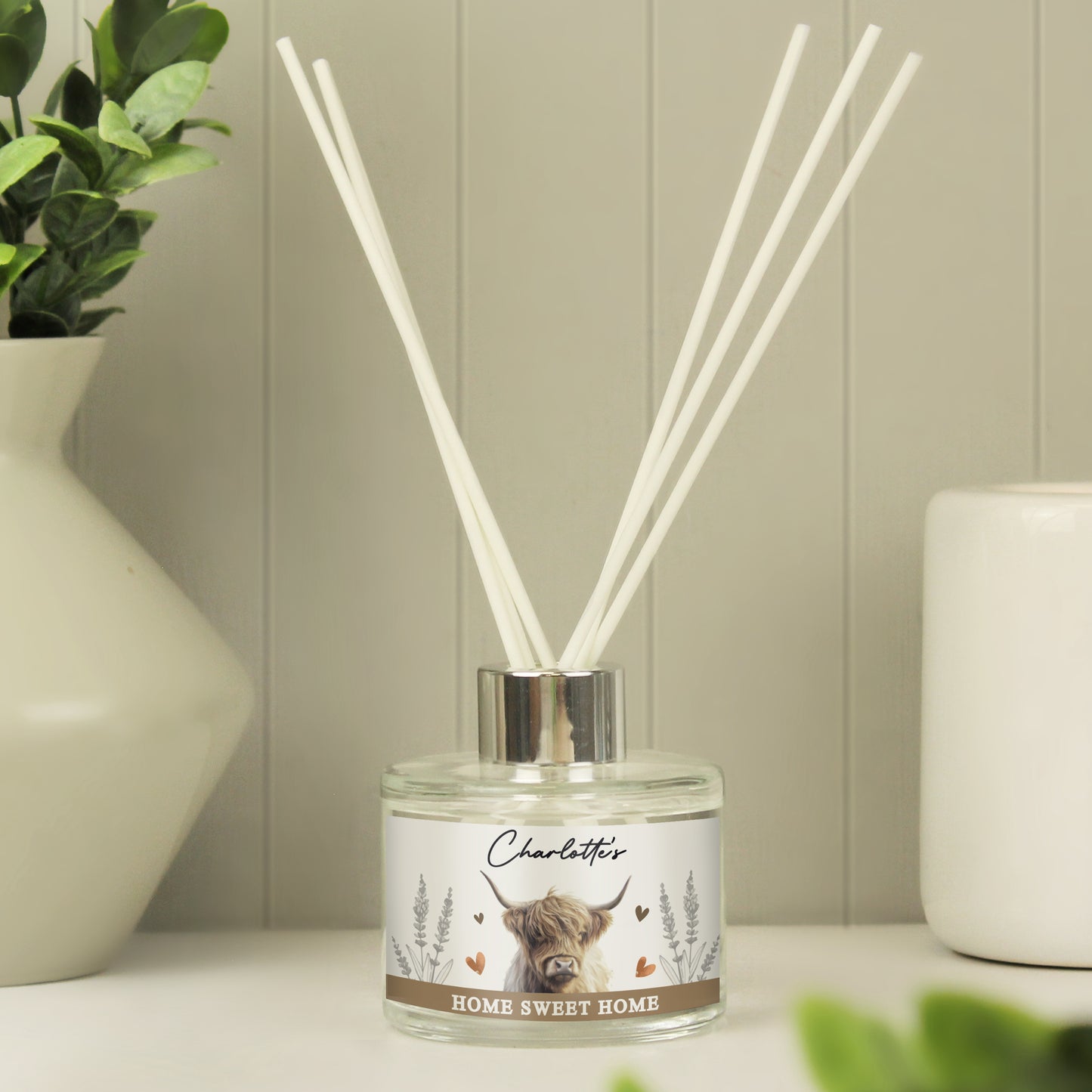 Personalised Highland Cow Reed Diffuser - MK&JD Gifts