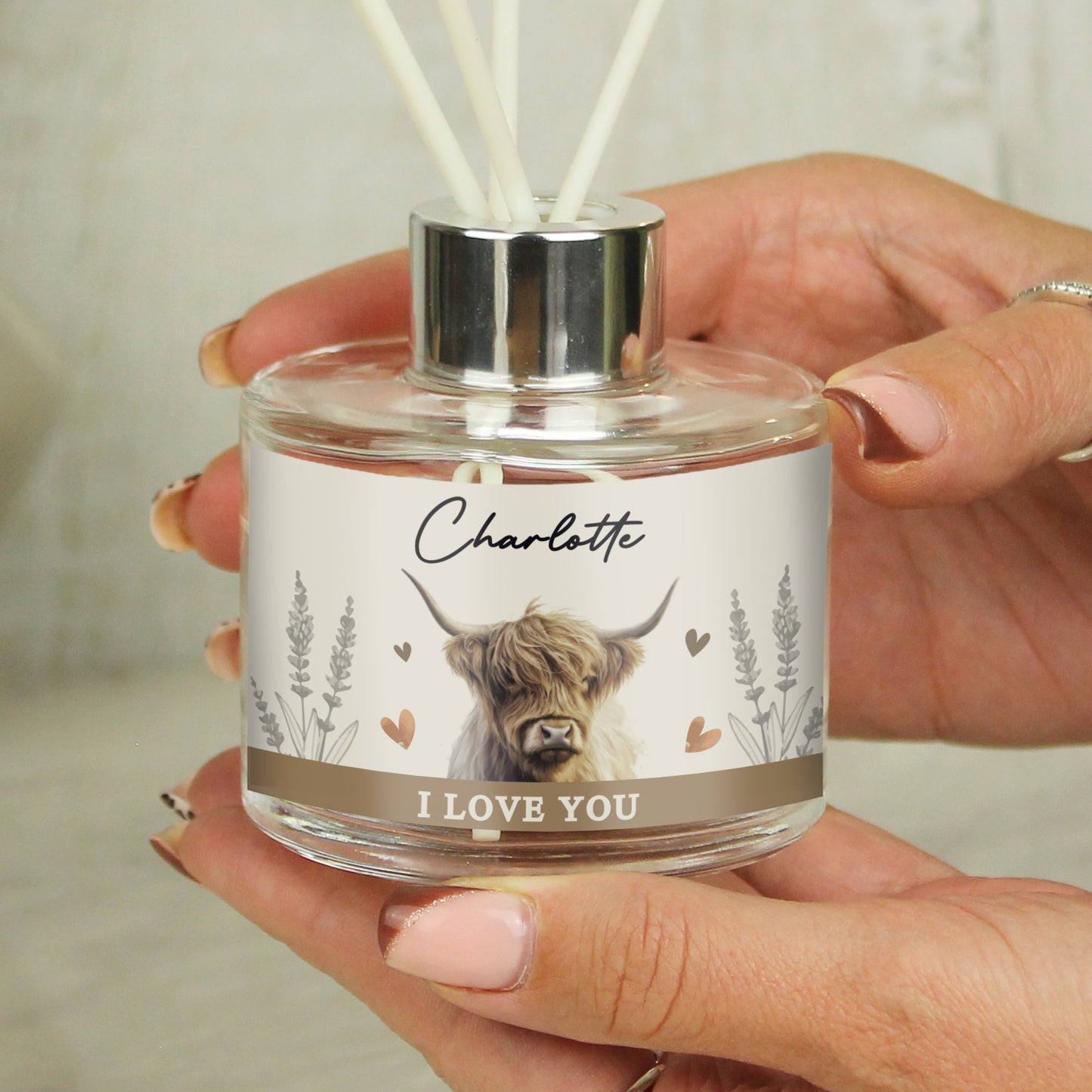 Personalised Highland Cow Reed Diffuser - MK&JD Gifts