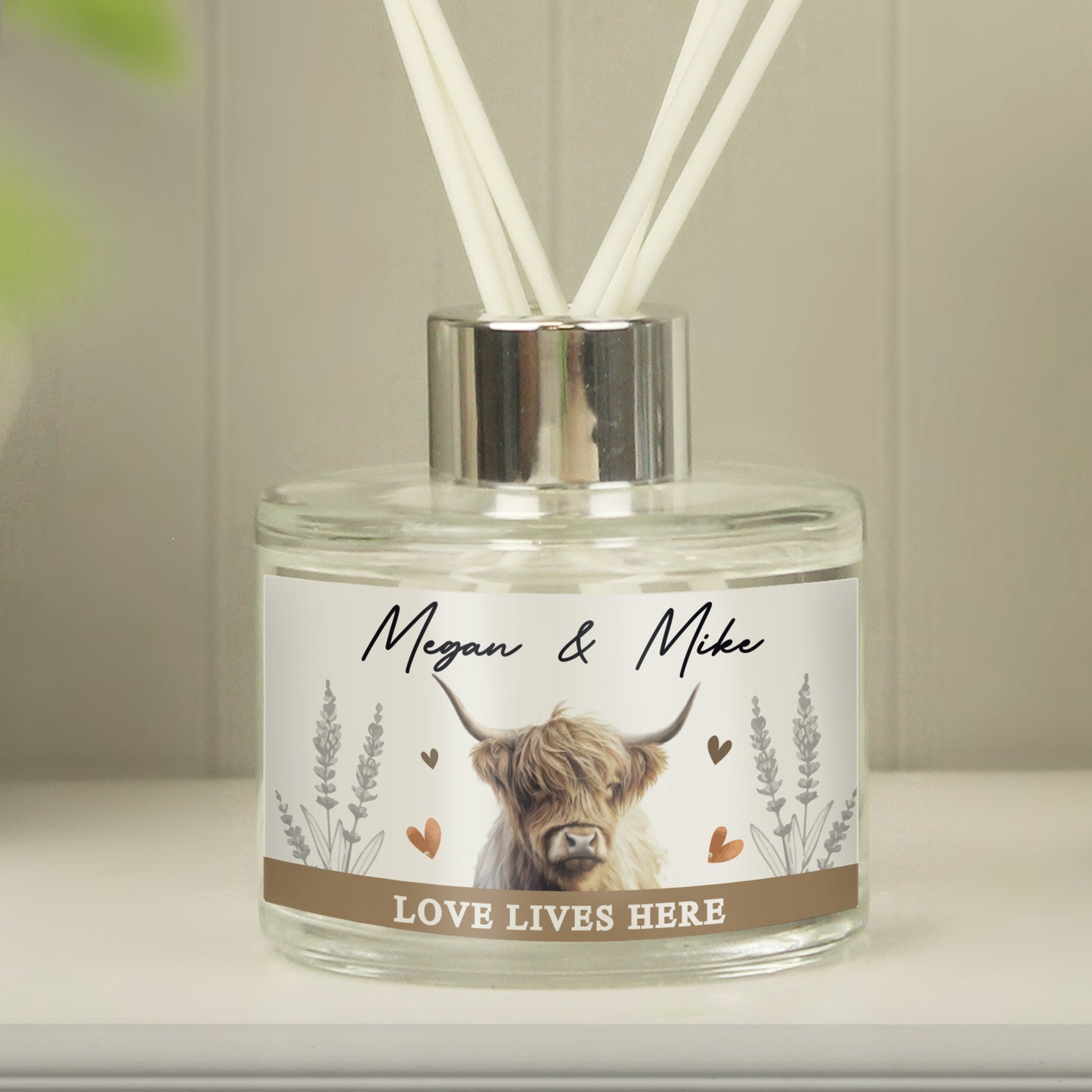 Personalised Highland Cow Reed Diffuser - MK&JD Gifts