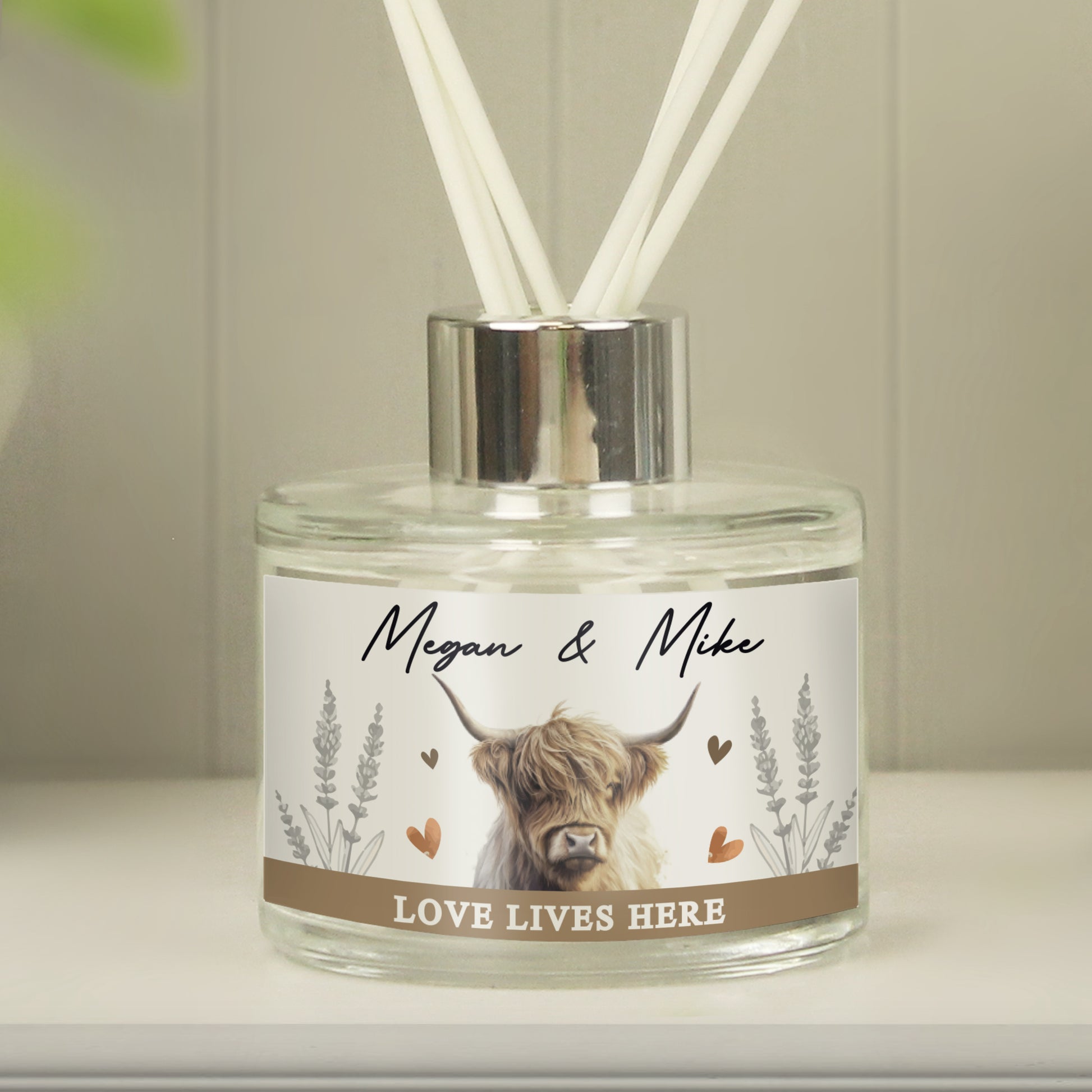 Personalised Highland Cow Reed Diffuser - MK&JD Gifts