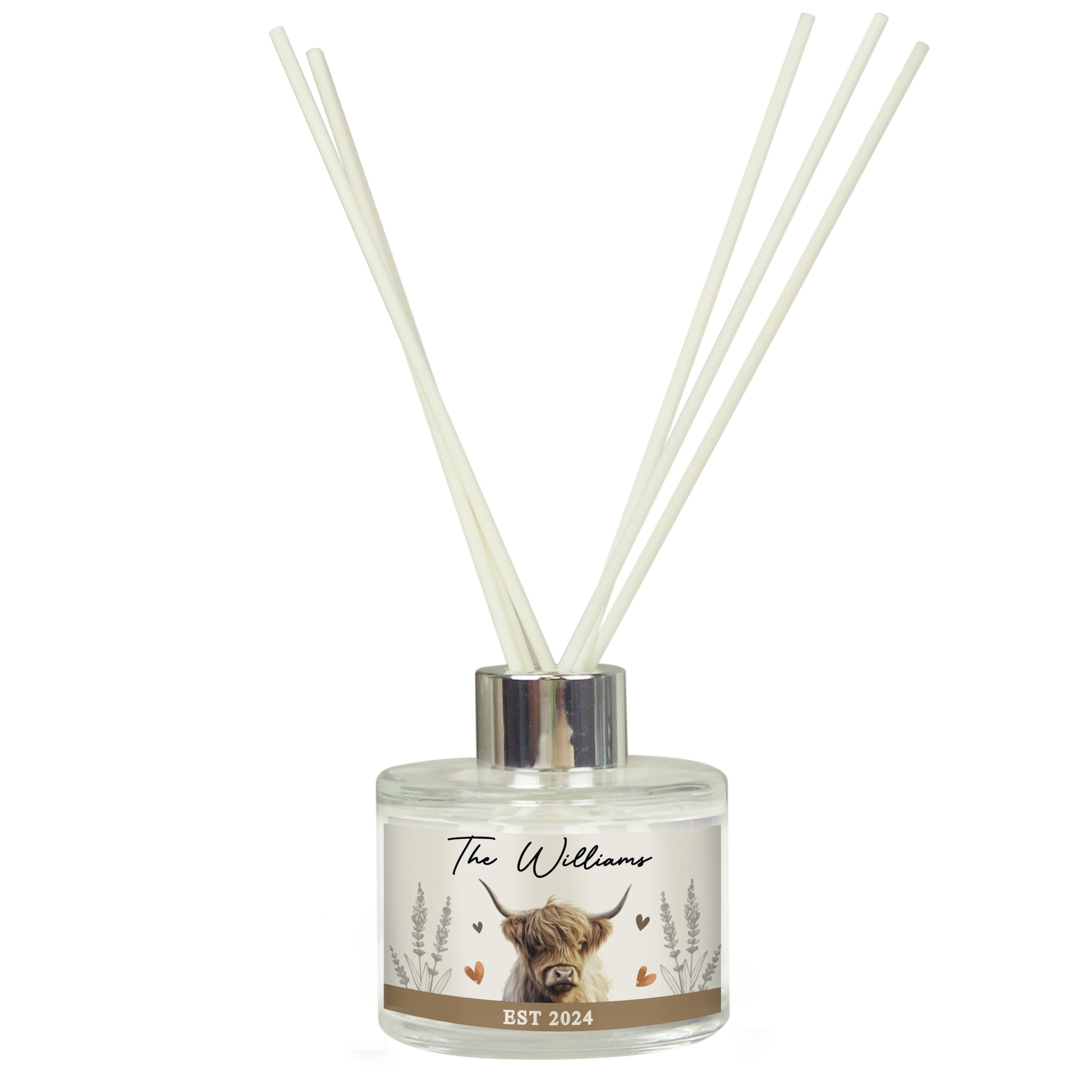 Personalised Highland Cow Reed Diffuser - MK&JD Gifts