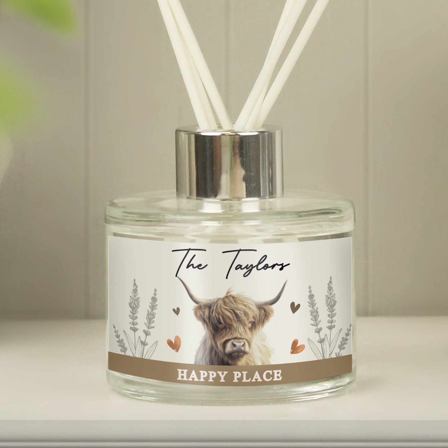 Personalised Highland Cow Reed Diffuser - MK&JD Gifts
