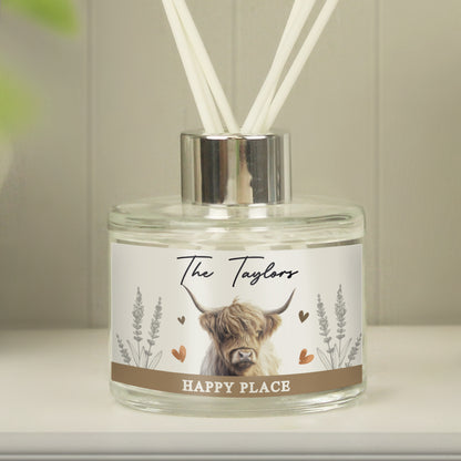 Personalised Highland Cow Reed Diffuser - MK&JD Gifts