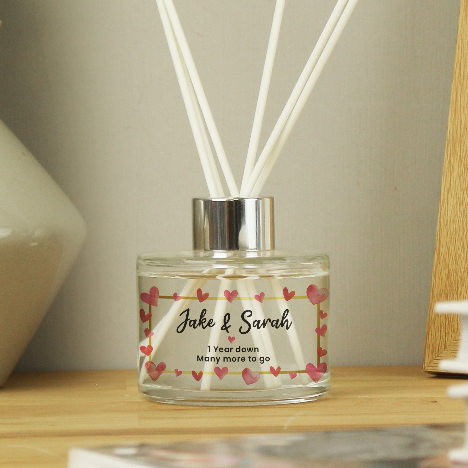 Personalised Hearts Diffuser - MK&JD Gifts
