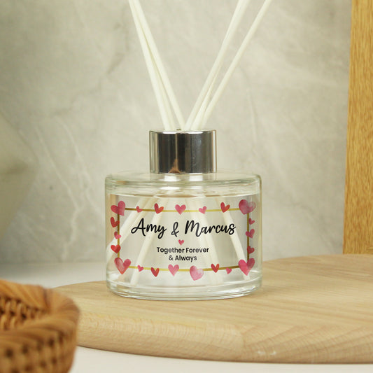 Personalised Hearts Diffuser - MK&JD Gifts