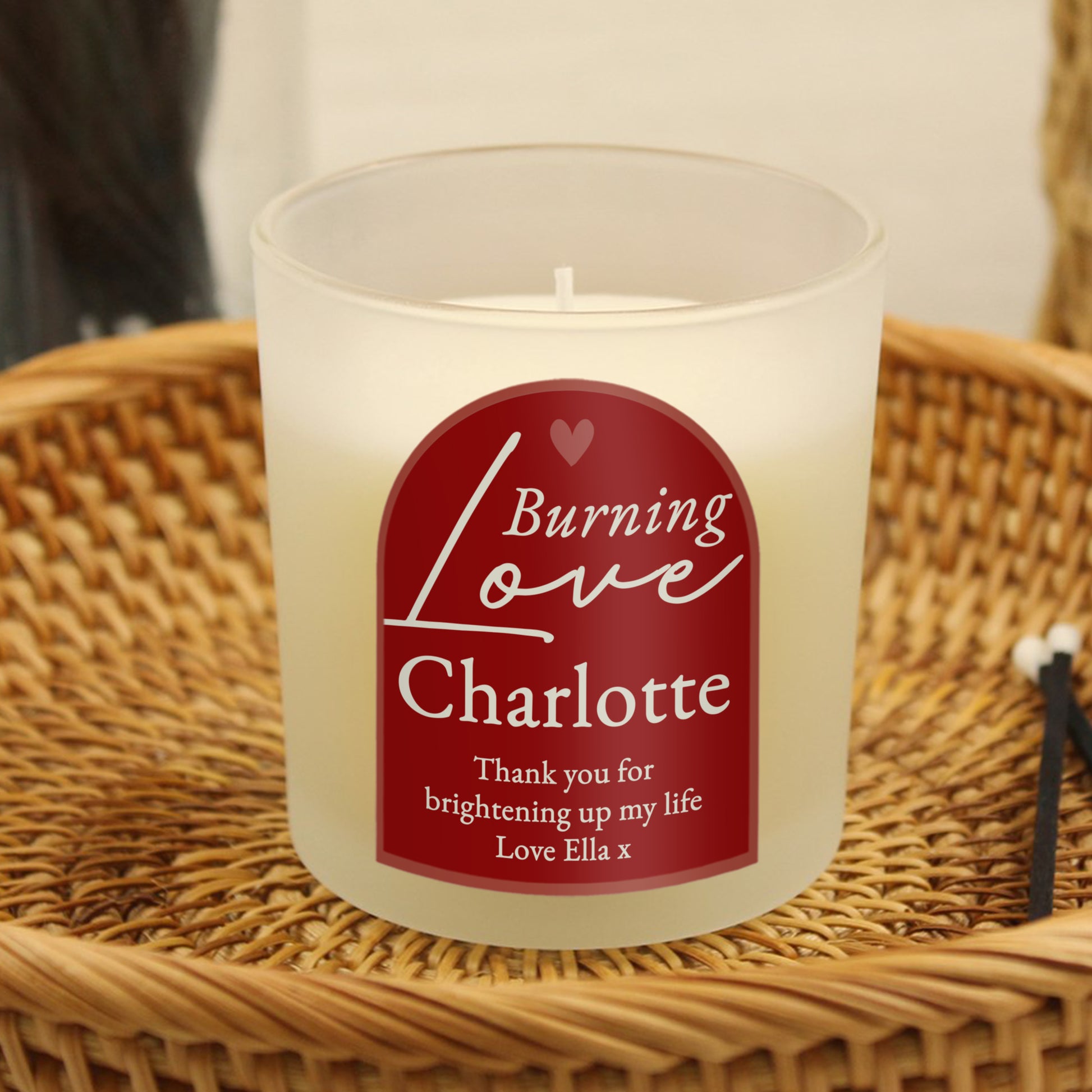 Personalised Burning Love Candle Jar - MK&JD Gifts