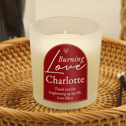 Personalised Burning Love Candle Jar - MK&JD Gifts