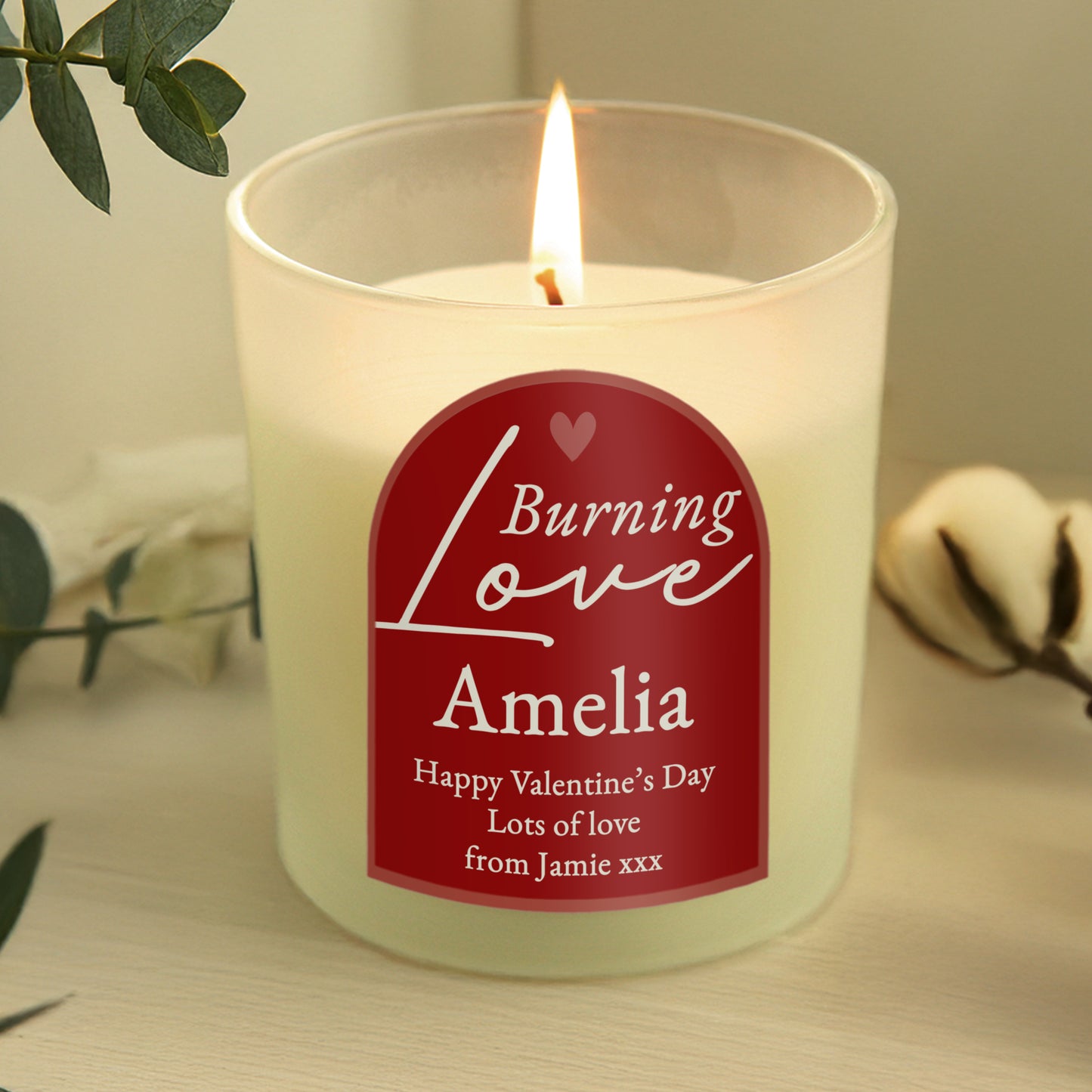 Personalised Burning Love Candle Jar - MK&JD Gifts
