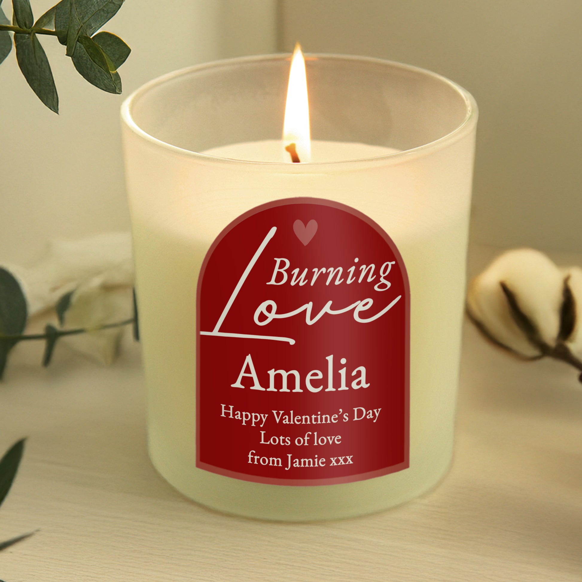 Personalised Burning Love Candle Jar - MK&JD Gifts