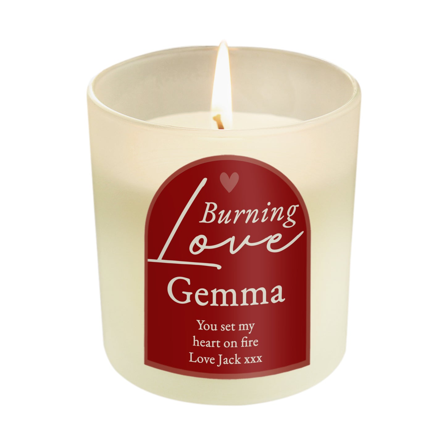Personalised Burning Love Candle Jar - MK&JD Gifts