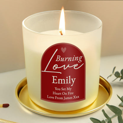 Personalised Burning Love Candle Jar - MK&JD Gifts