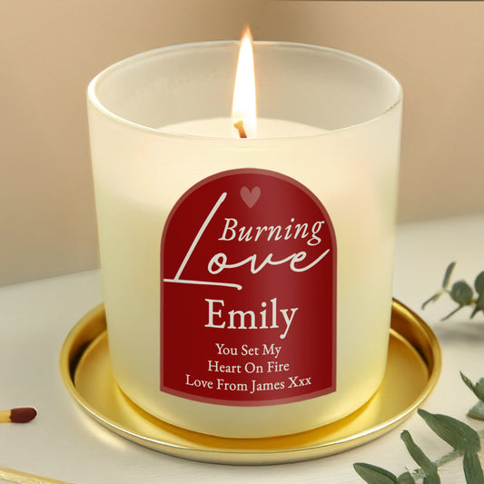Personalised Burning Love Candle Jar - MK&JD Gifts