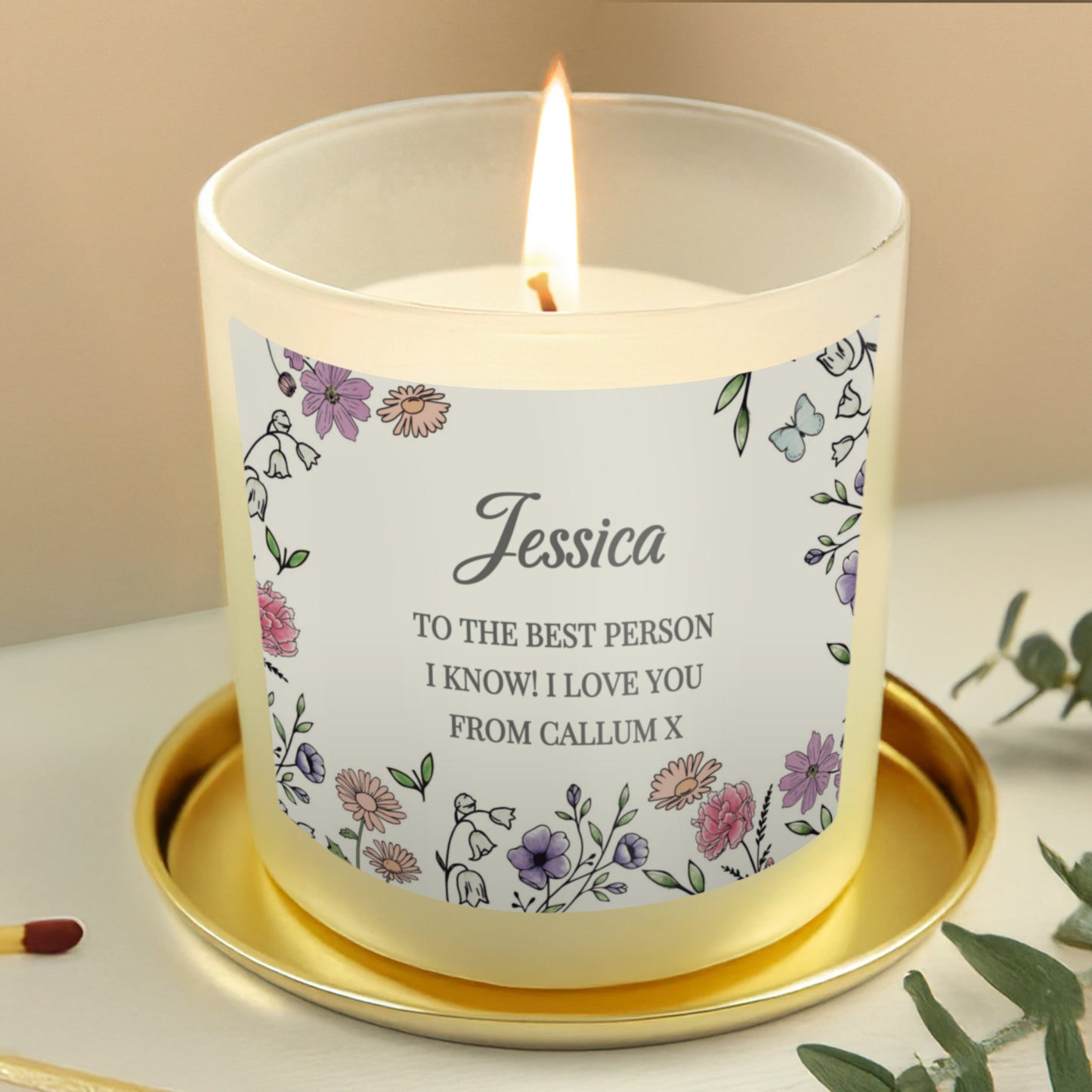 Personalised Wild Flowers Candle Jar - MK&JD Gifts