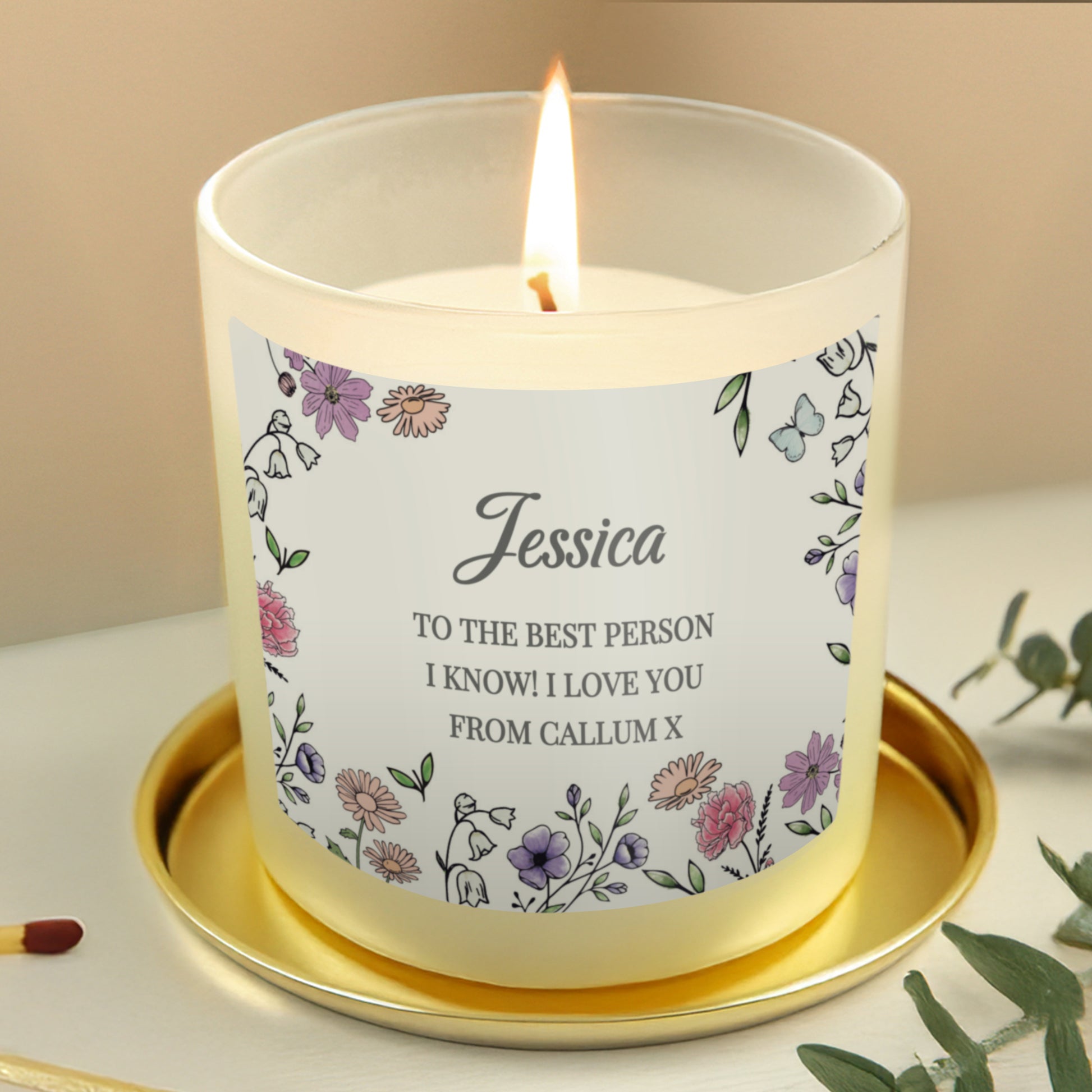 Personalised Wild Flowers Candle Jar - MK&JD Gifts