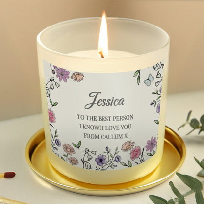 Personalised Wild Flowers Candle Jar - MK&JD Gifts