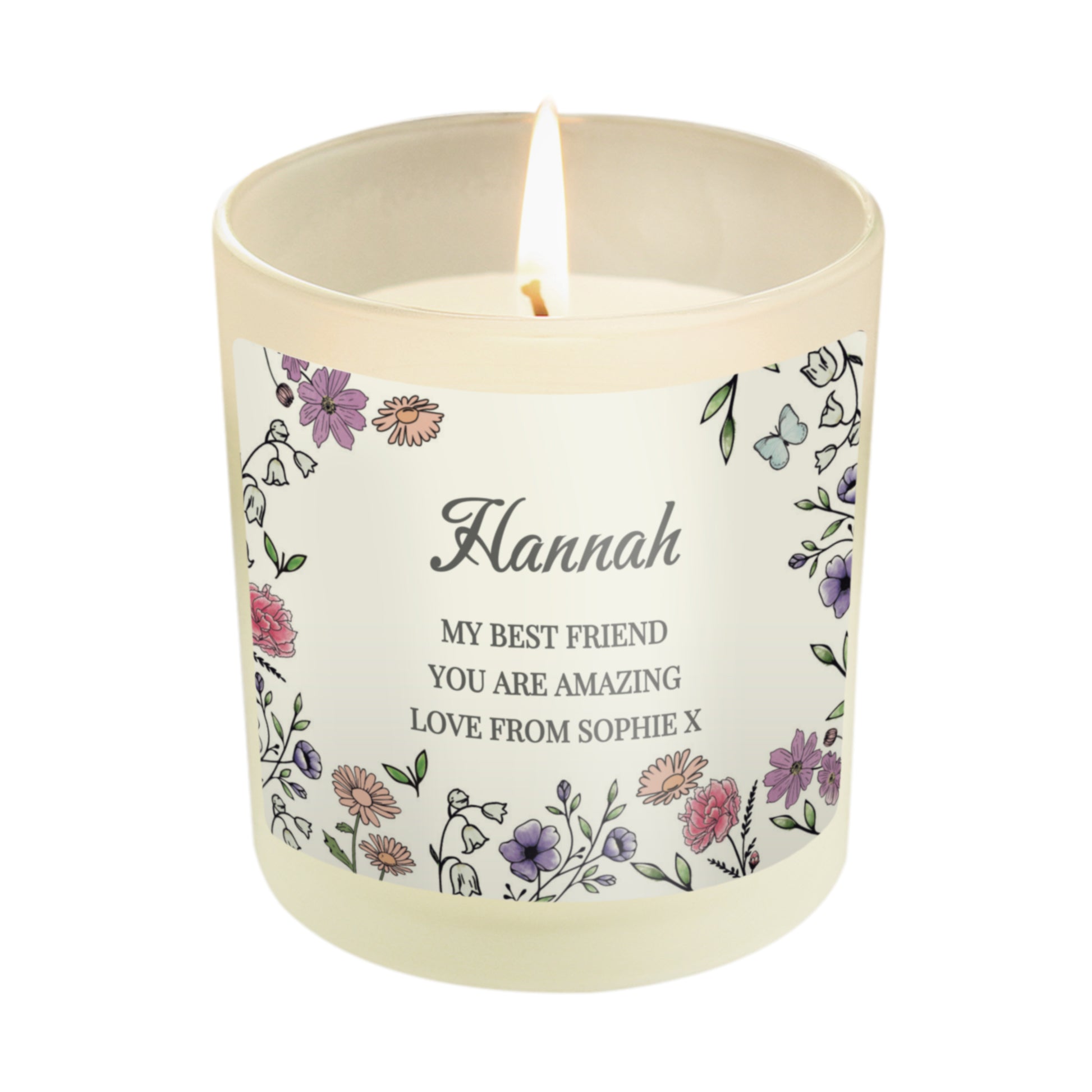 Personalised Wild Flowers Candle Jar - MK&JD Gifts