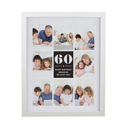 Personalised Big Number Multi Photo Upload White Poster Frame - MK&JD Gifts