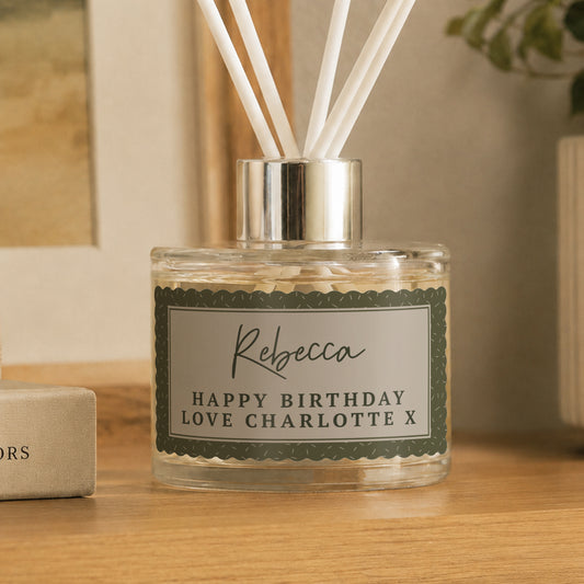 Personalised Scallop Border Reed Diffuser | MK&JD Gifts