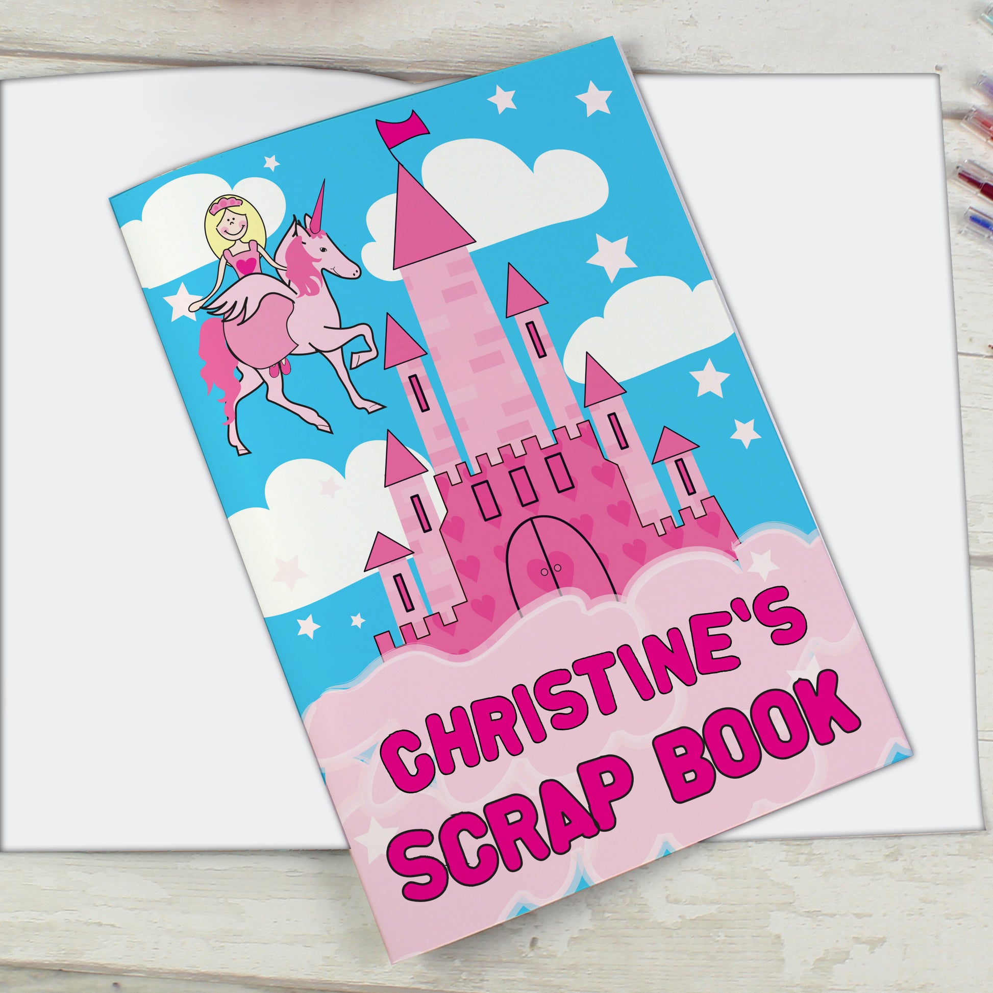 Personalised Princess & Unicorn - A4 Scrapbook - MK&JD Gifts