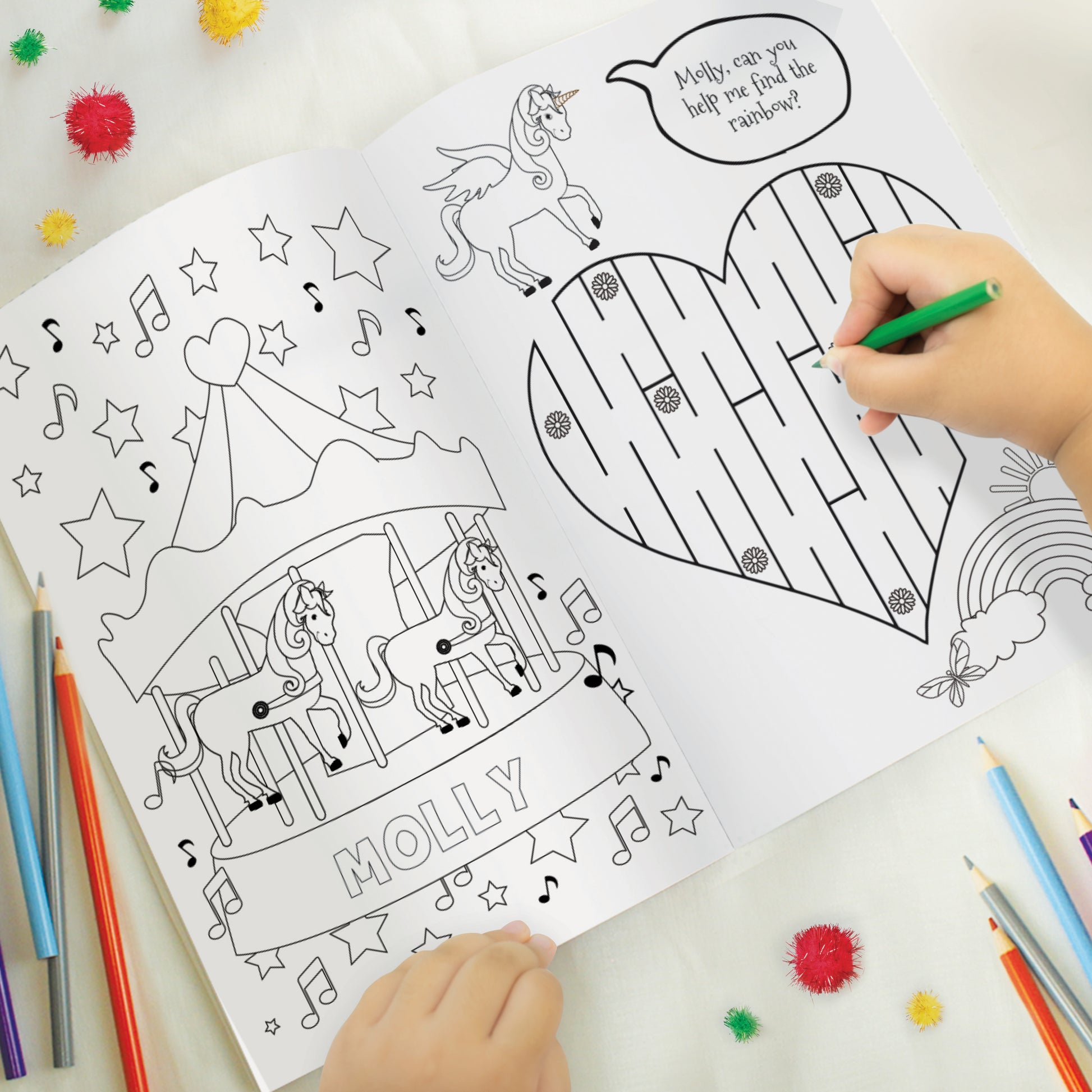 Personalised Princess & Unicorn Colouring Book - MK&JD Gifts