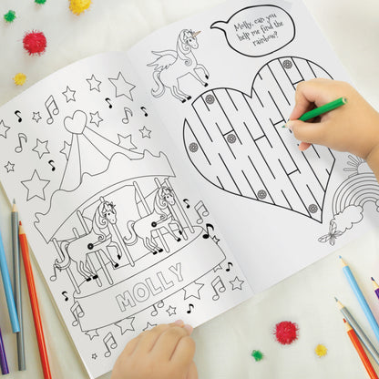 Personalised Princess & Unicorn Colouring Book - MK&JD Gifts