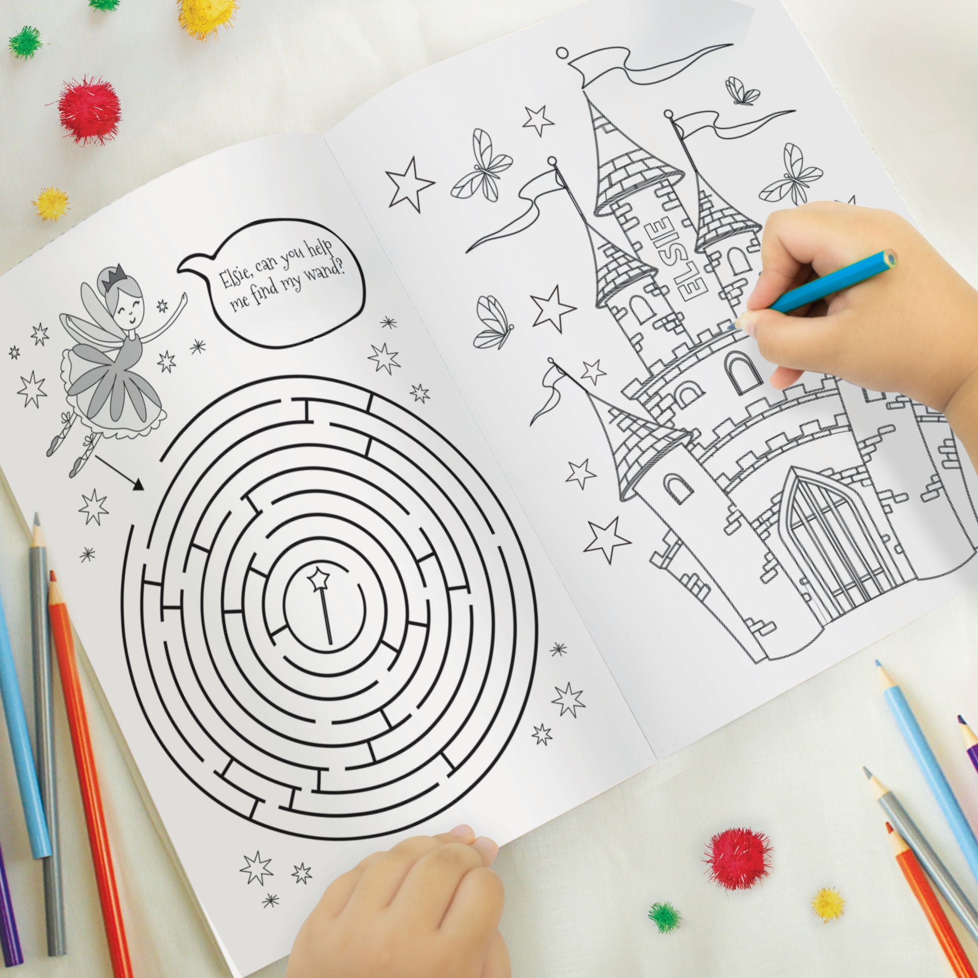 Personalised Princess & Unicorn Colouring Book - MK&JD Gifts