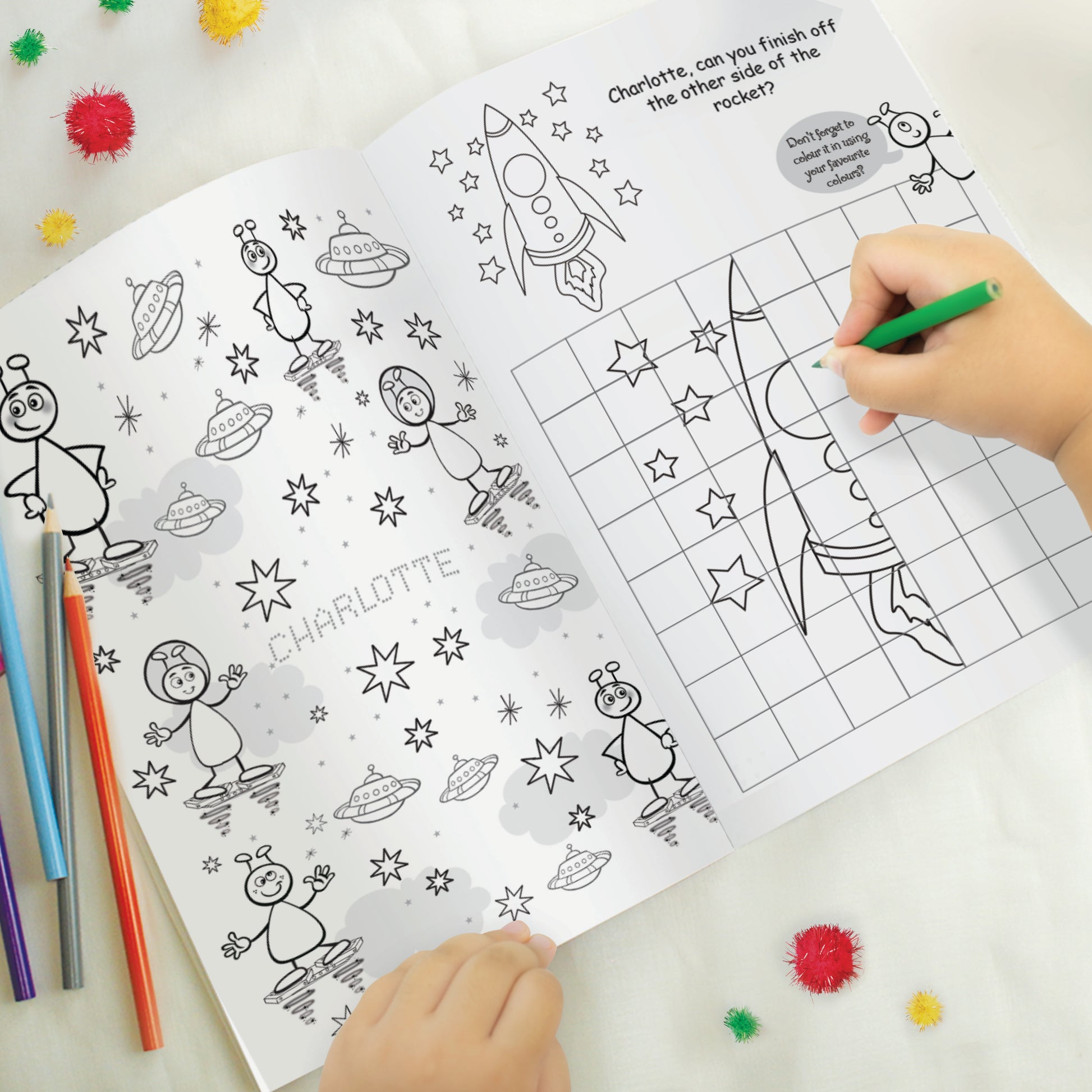 Personalised Space Colouring Book - MK&JD Gifts