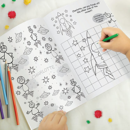Personalised Space Colouring Book - MK&JD Gifts