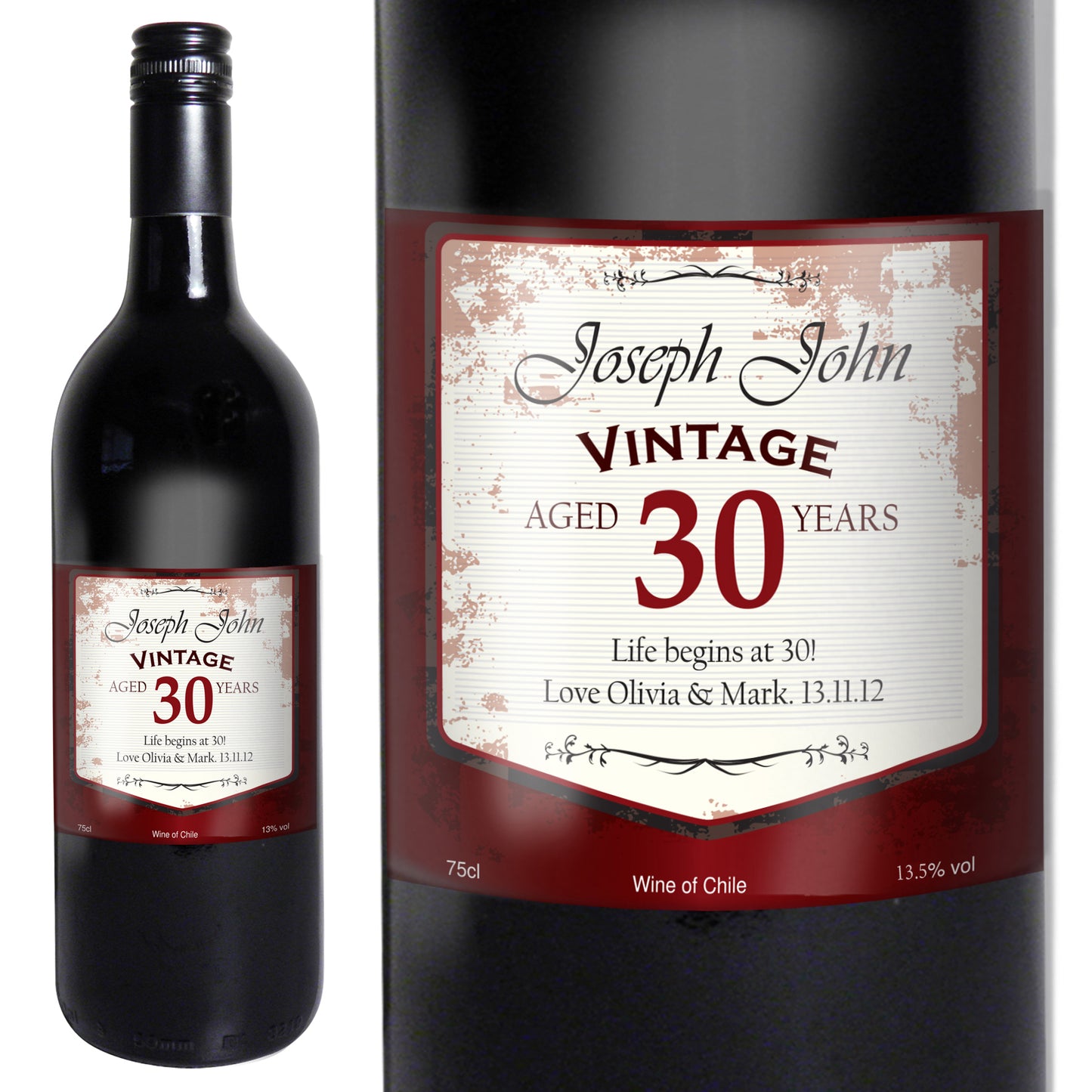 Personalised Red Wine Vintage Age Label - MK&JD Gifts