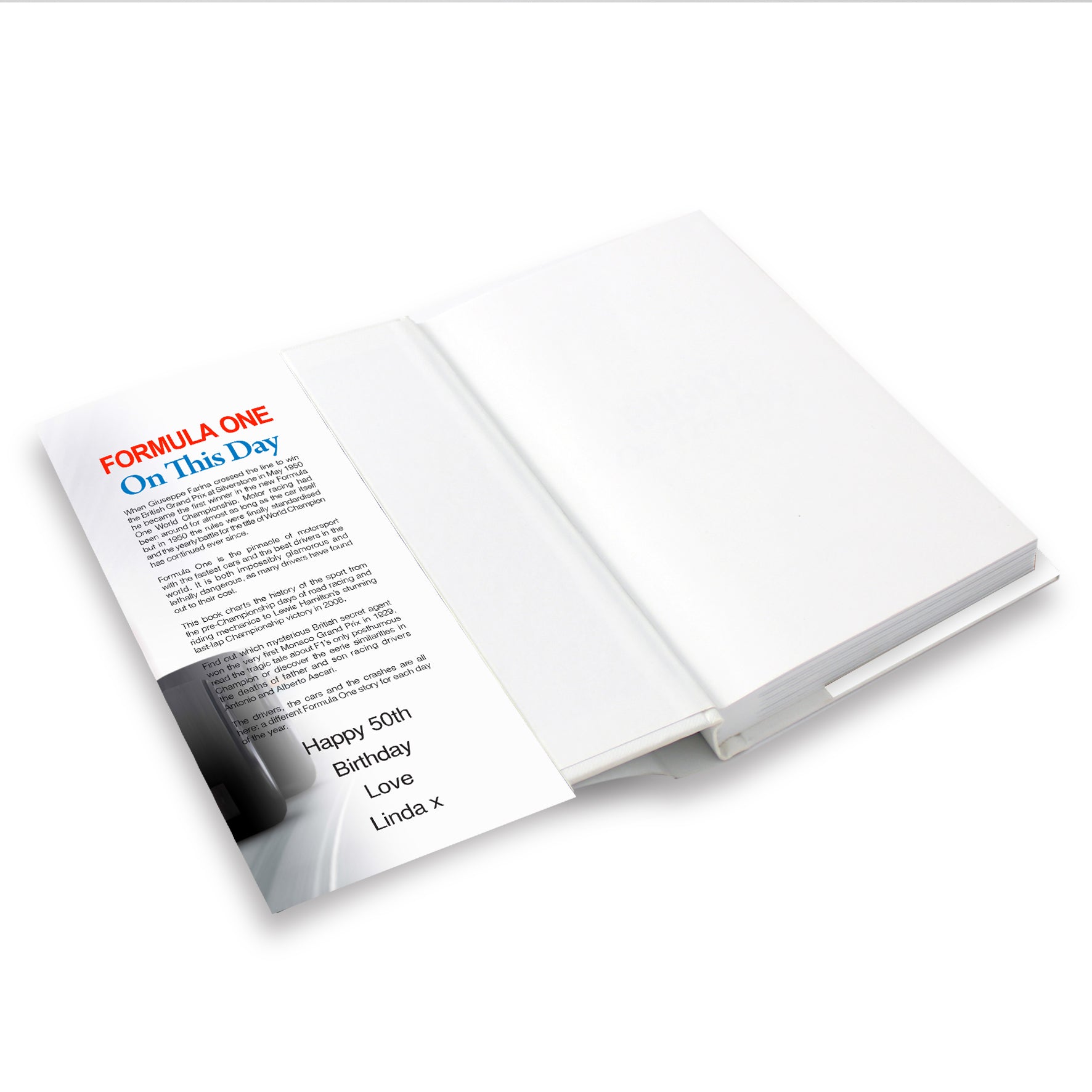 Personalised Formula 1 On This Day Book - MK&JD Gifts