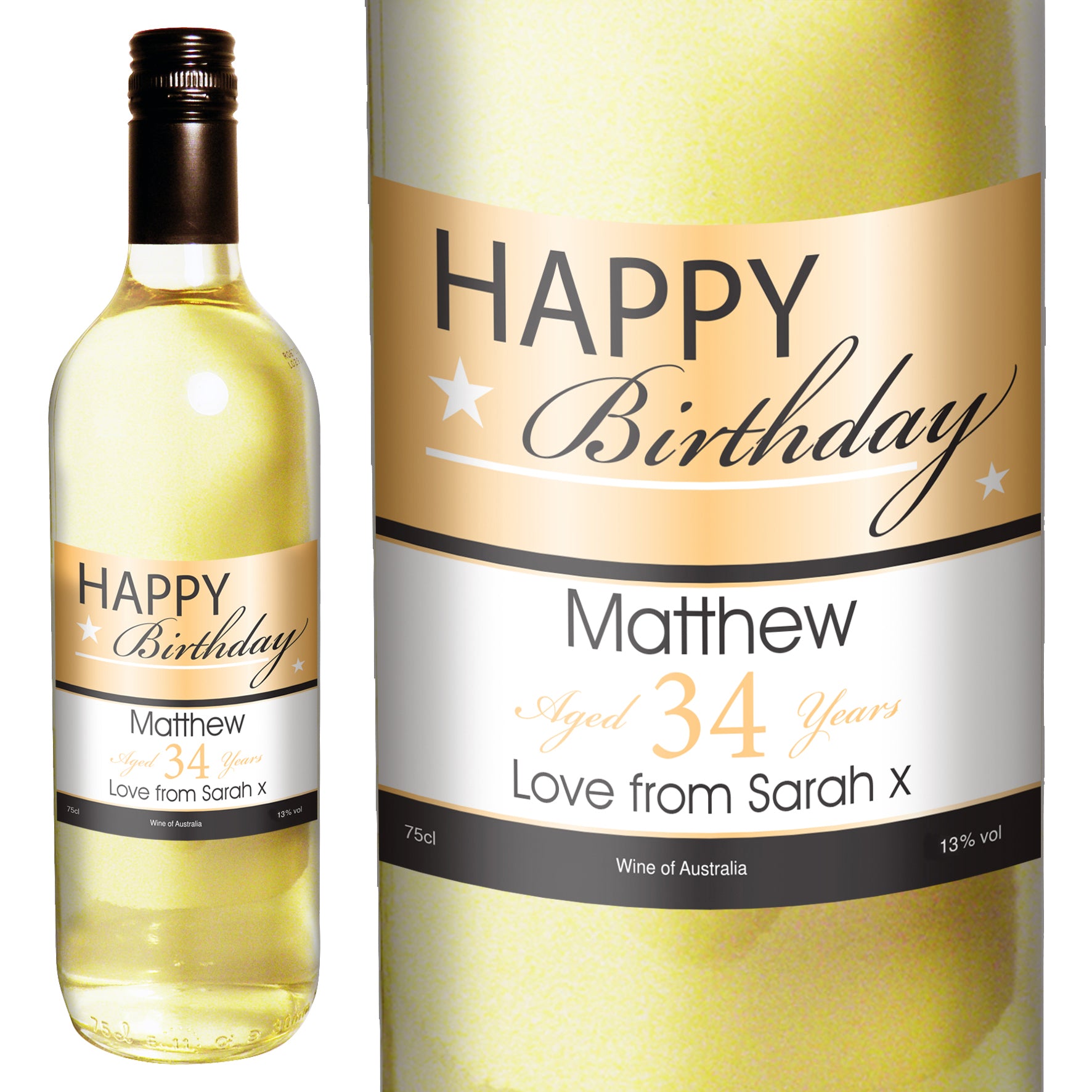 Personalised Happy Birthday White Wine - MK&JD Gifts