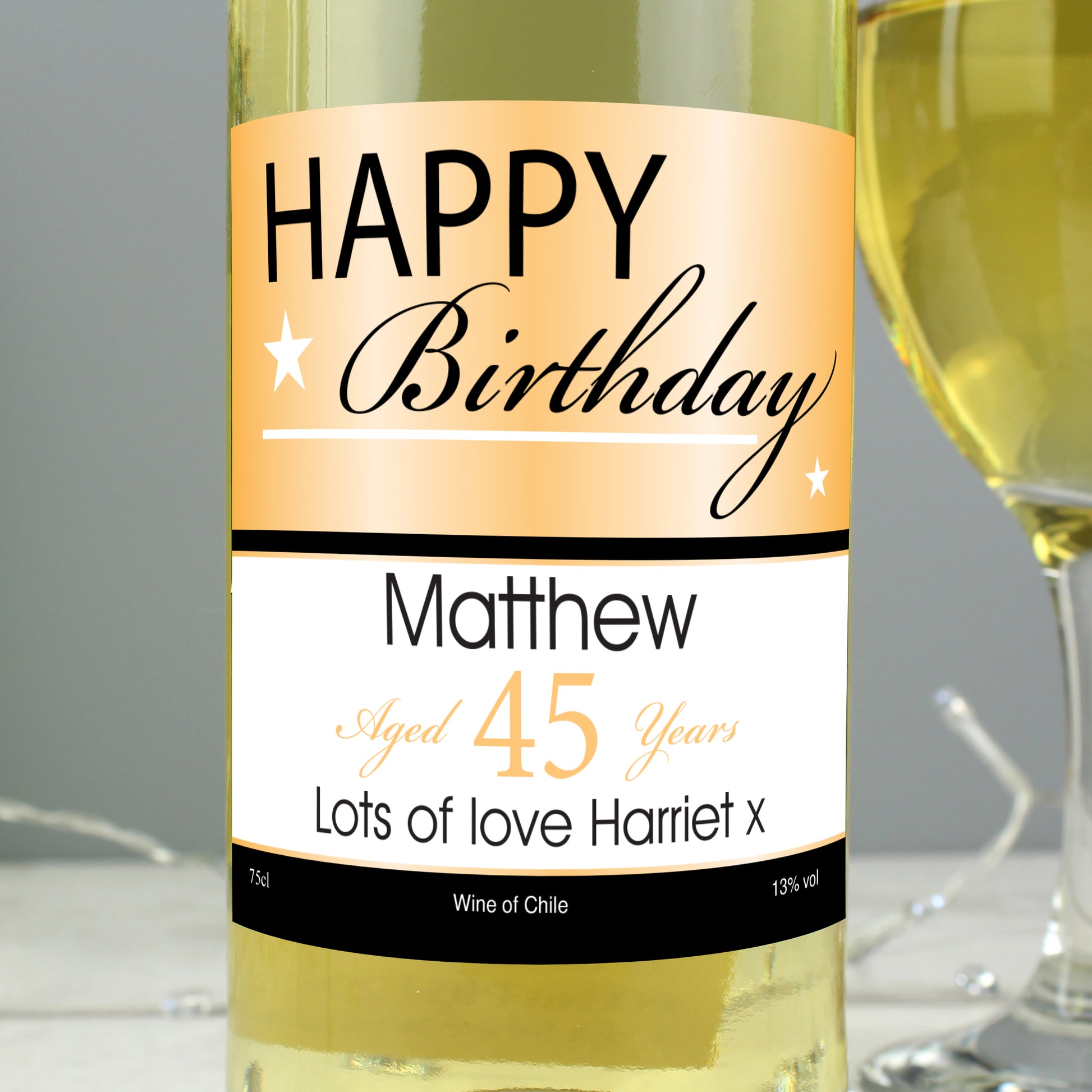 Personalised Happy Birthday White Wine - MK&JD Gifts