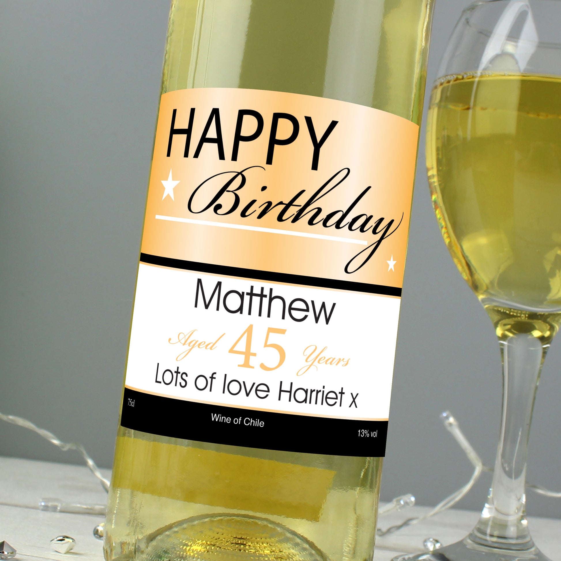 Personalised Happy Birthday White Wine - MK&JD Gifts