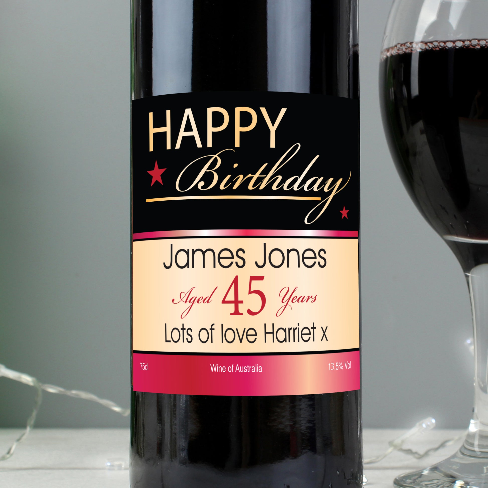 Personalised Happy Birthday Red Wine - MK&JD Gifts