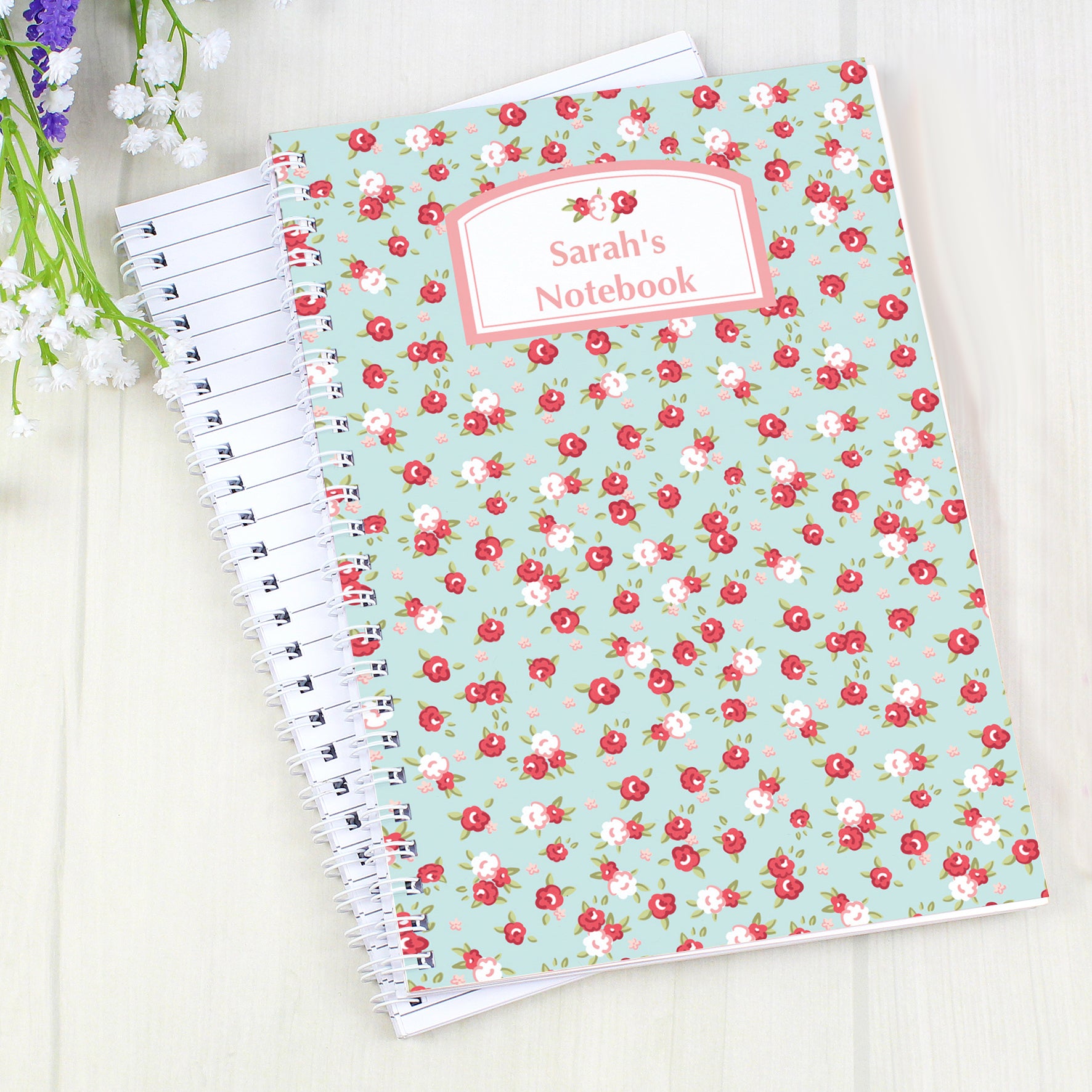Personalised Vintage Floral A5 Notebook - MK&JD Gifts