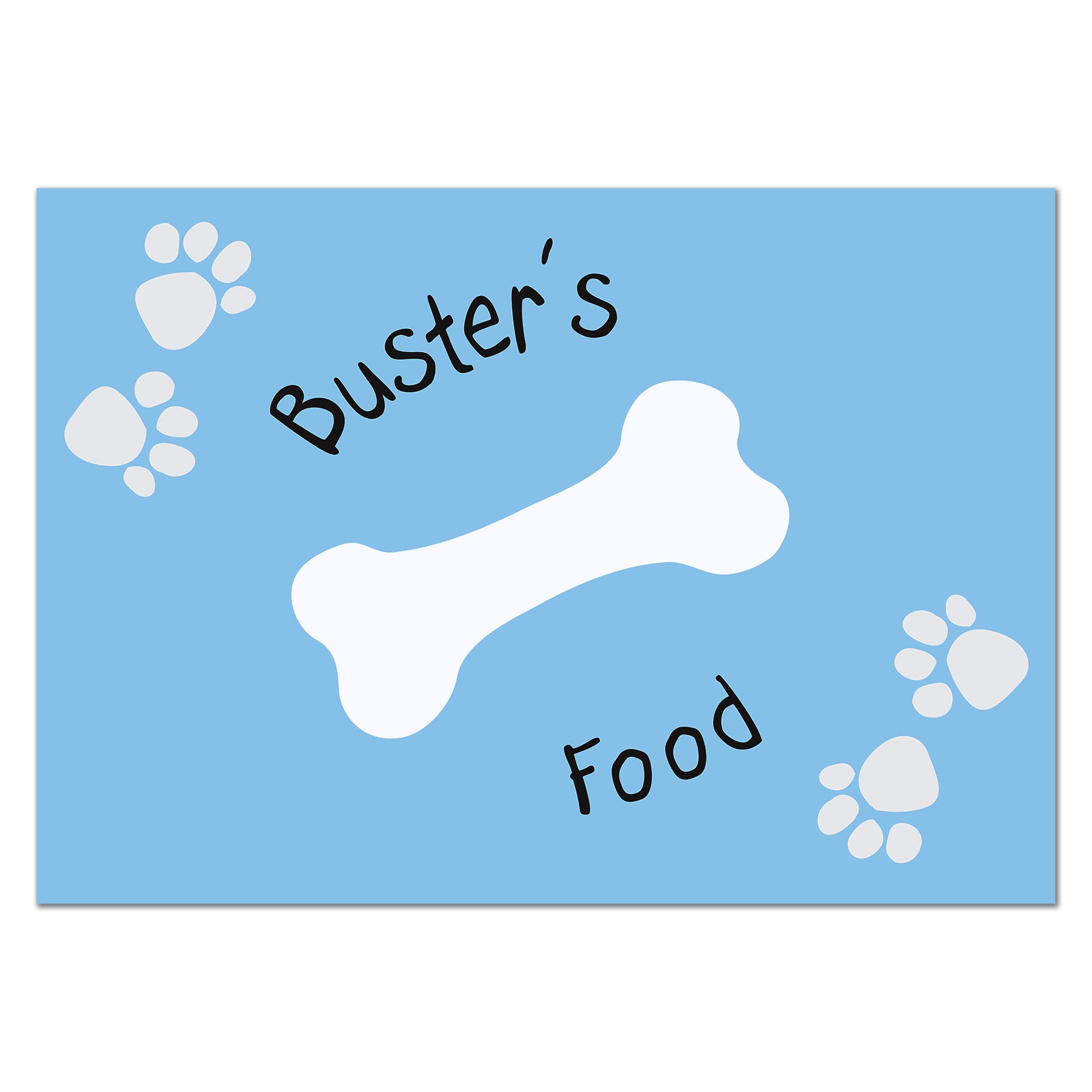 Personalised Blue Paw Print Dog Pet Bowl Mat - MK&JD Gifts