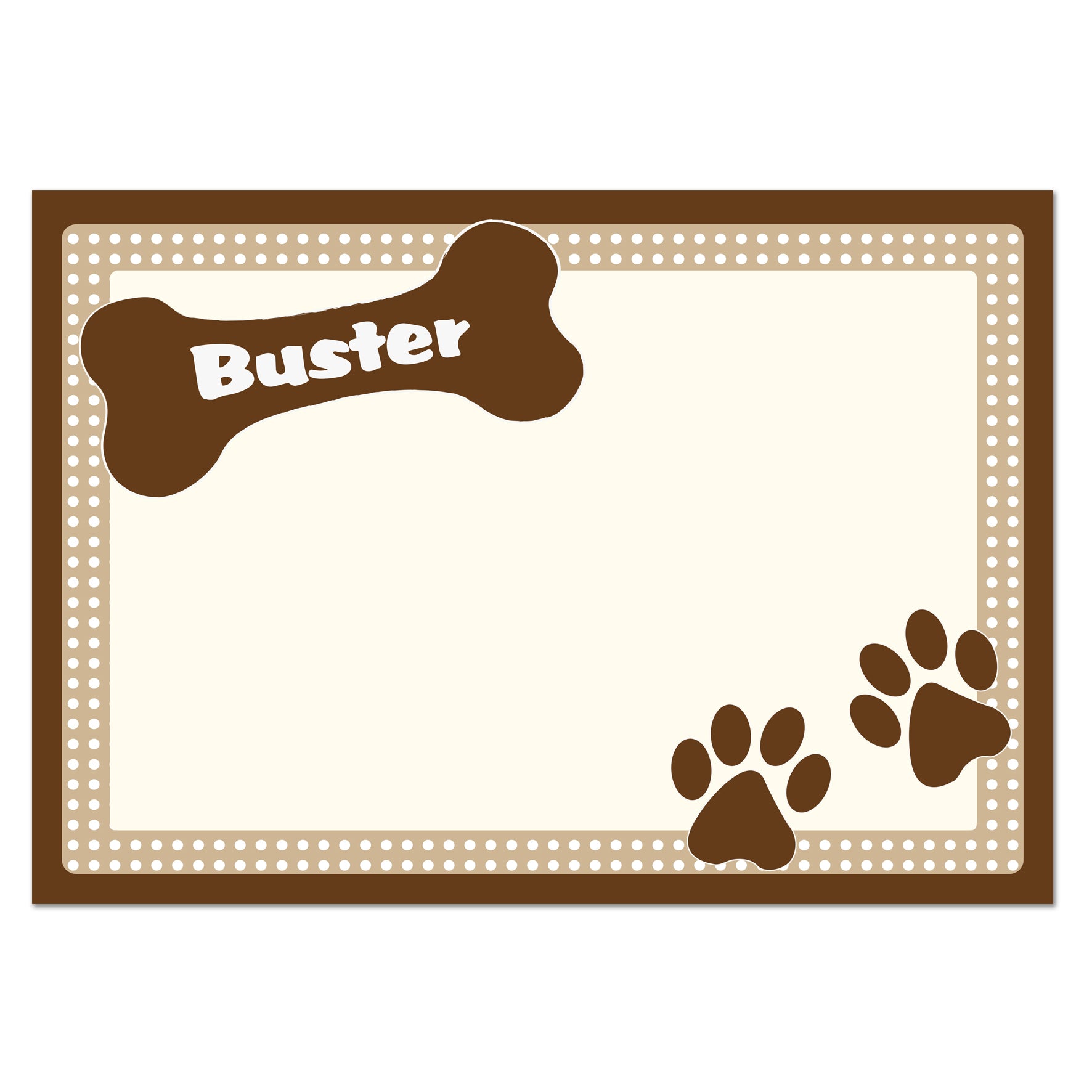 Personalised Brown Dotty Dog Pet Bowl Mat - MK&JD Gifts