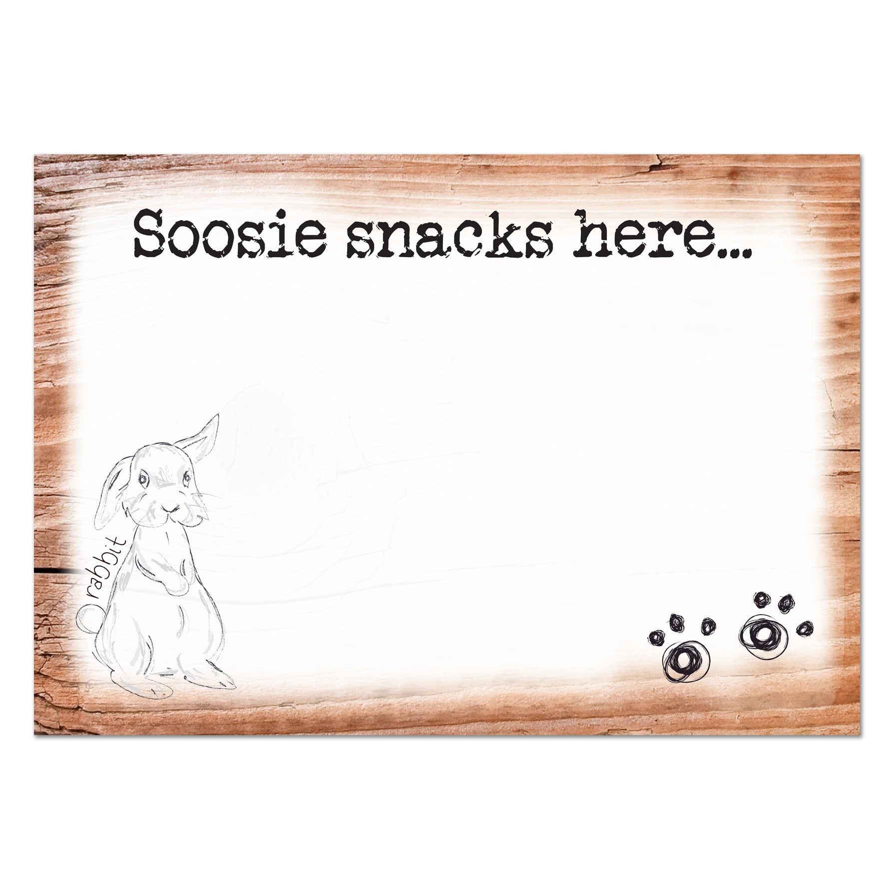 Personalised Scribble Bunny Pet Bowl Mat - MK&JD Gifts