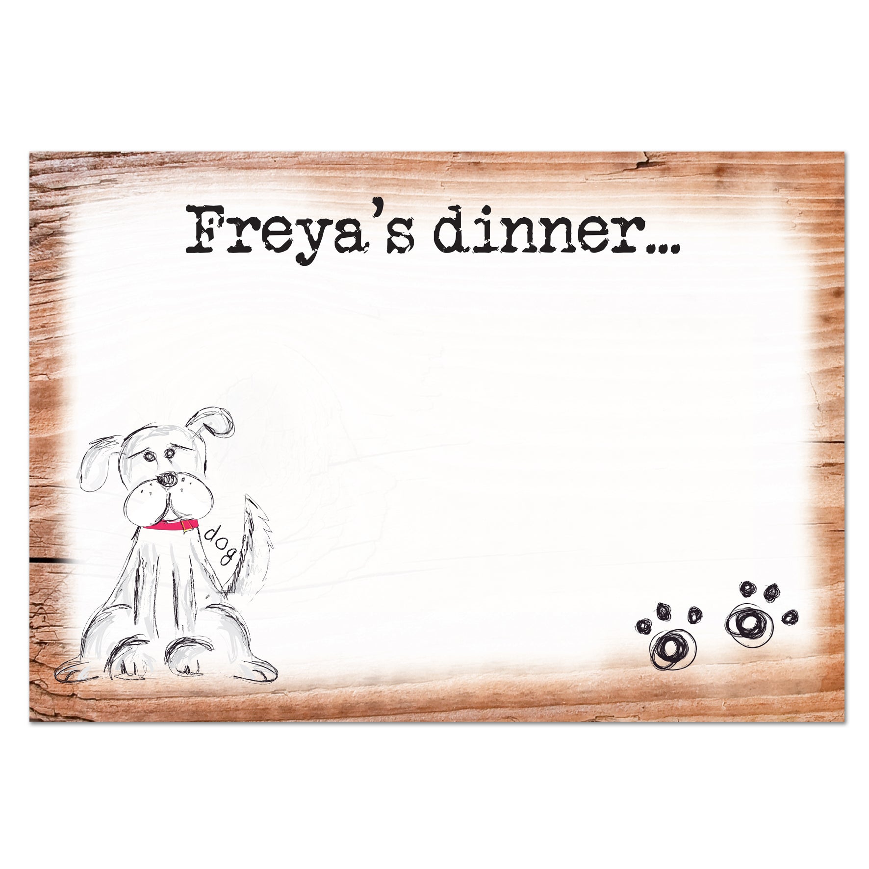 Personalised Scribble Dog Pet Bowl Mat - MK&JD Gifts