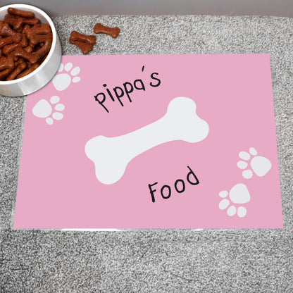 Personalised Pink Paw Print Dog Placemat - MK&JD Gifts