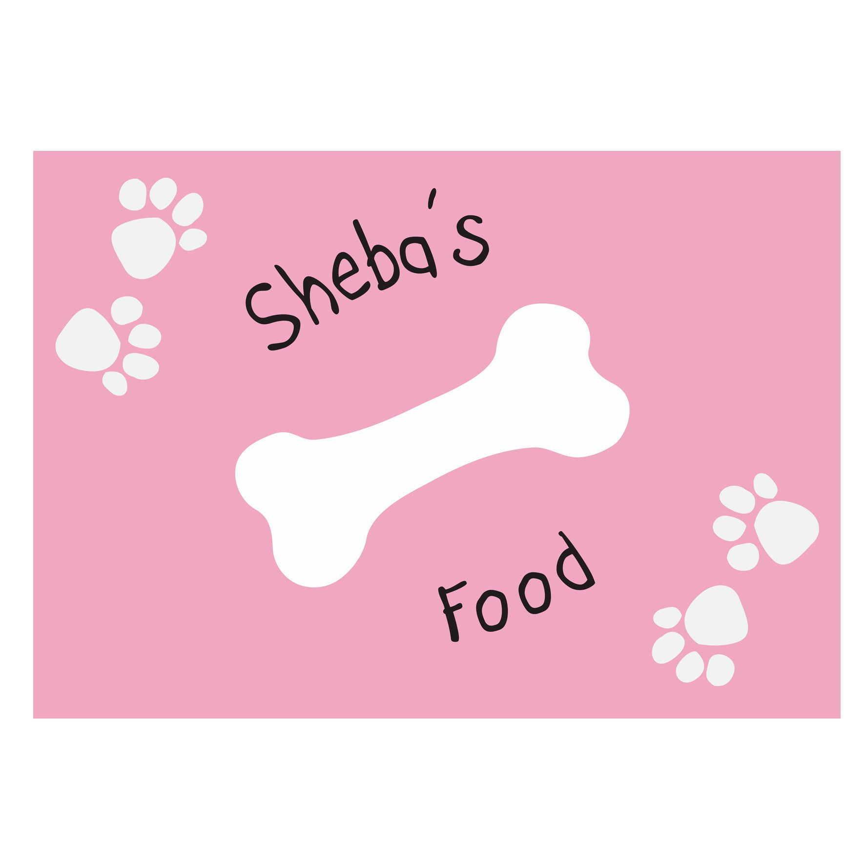 Personalised Pink Paw Print Dog Placemat - MK&JD Gifts