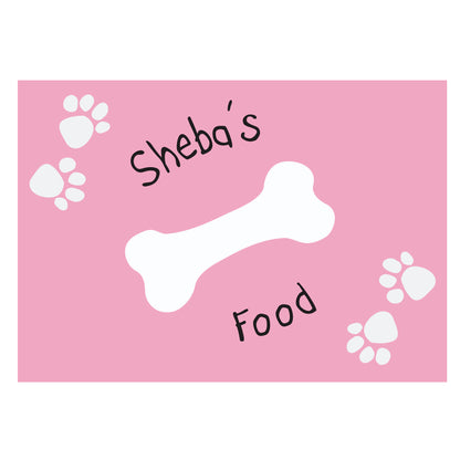 Personalised Pink Paw Print Dog Placemat - MK&JD Gifts