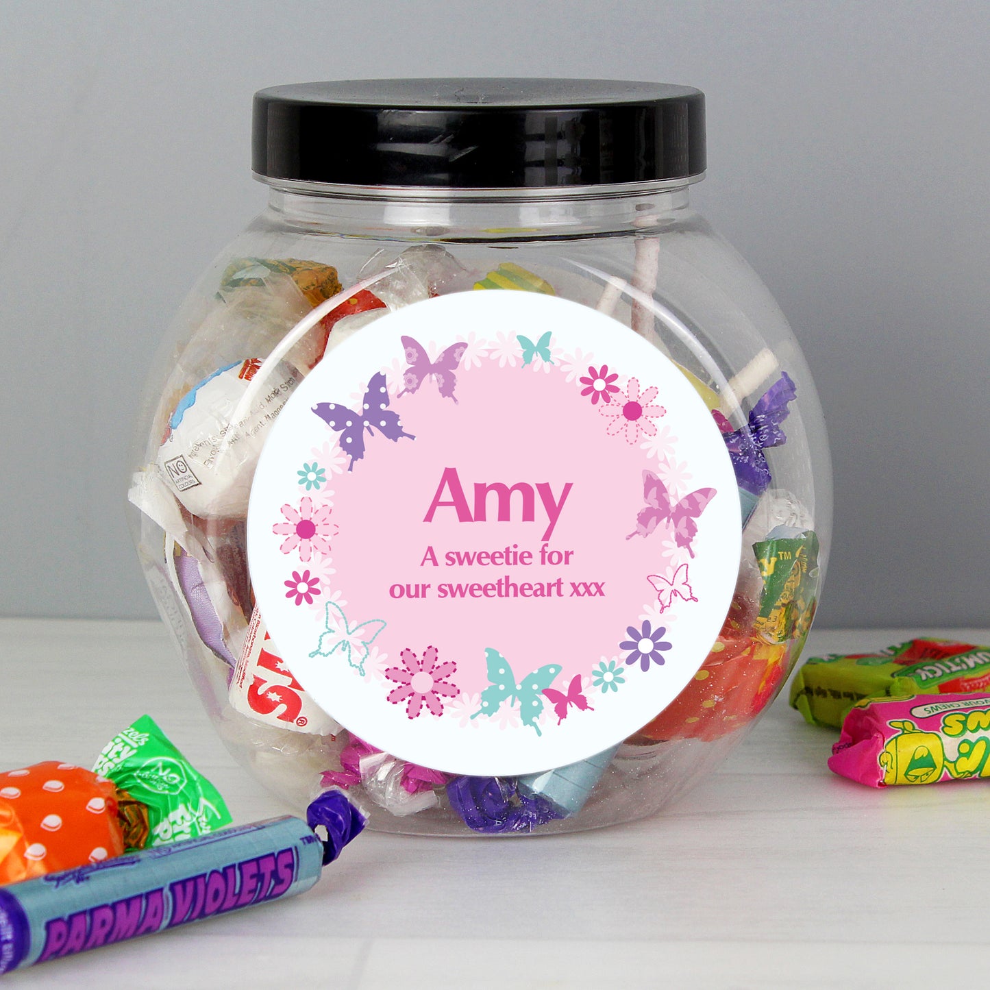 Personalised Butterfly Sweets Jar - MK&JD Gifts