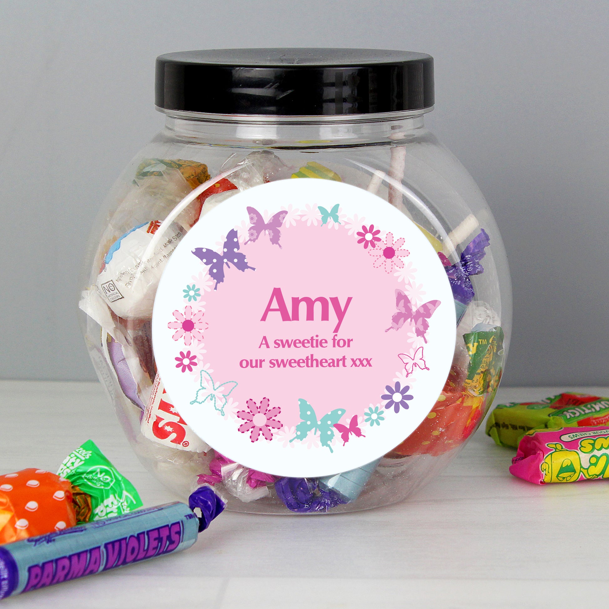 Personalised Butterfly Sweets Jar - MK&JD Gifts