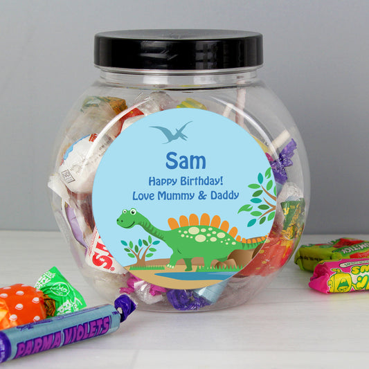 Personalised Dinosaur Sweets Jar - MK&JD Gifts