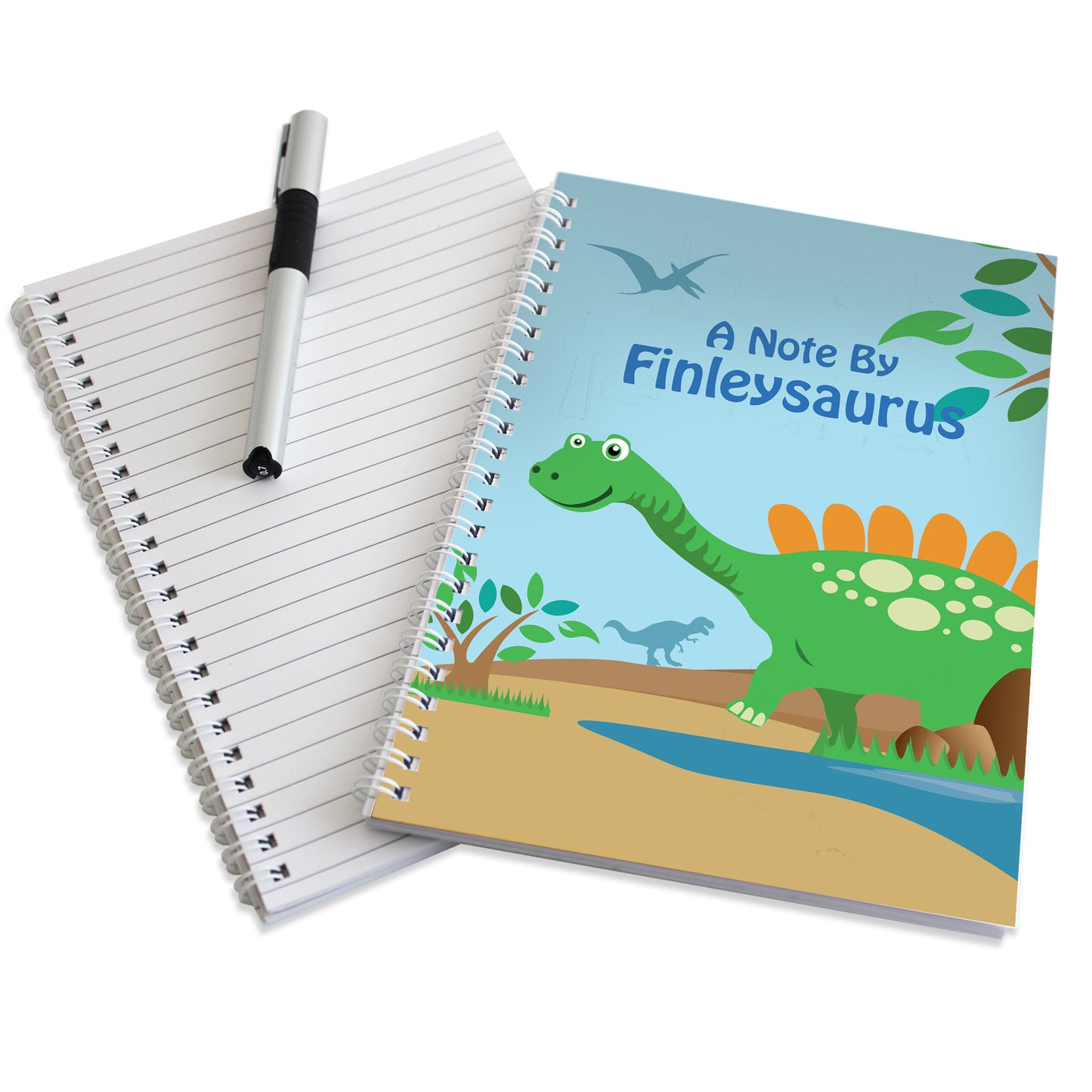 Personalised Dinosaur A5 Notebook - MK&JD Gifts