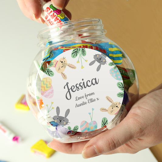 Personalised Easter Bunny Sweet Jar - MK&JD Gifts