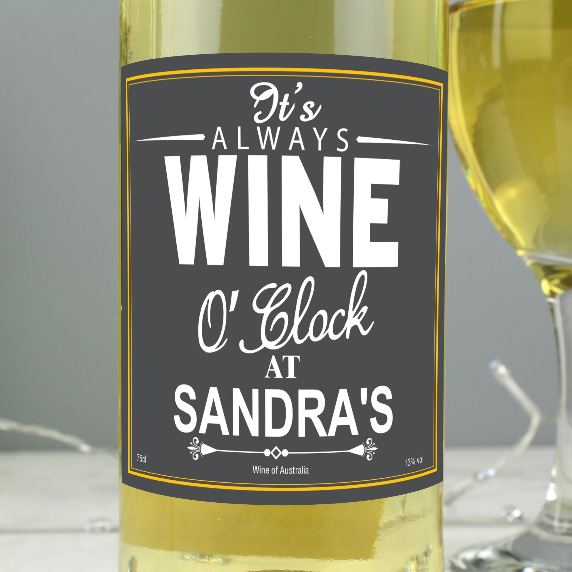 Personalised Wine O'Clock White Wine - MK&JD Gifts