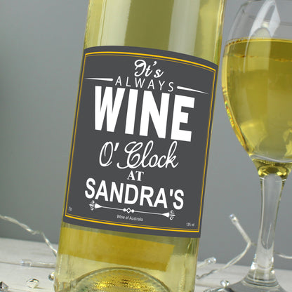 Personalised Wine O'Clock White Wine - MK&JD Gifts