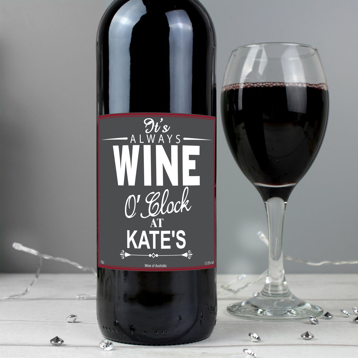 Personalised Wine O'Clock Red Wine - MK&JD Gifts